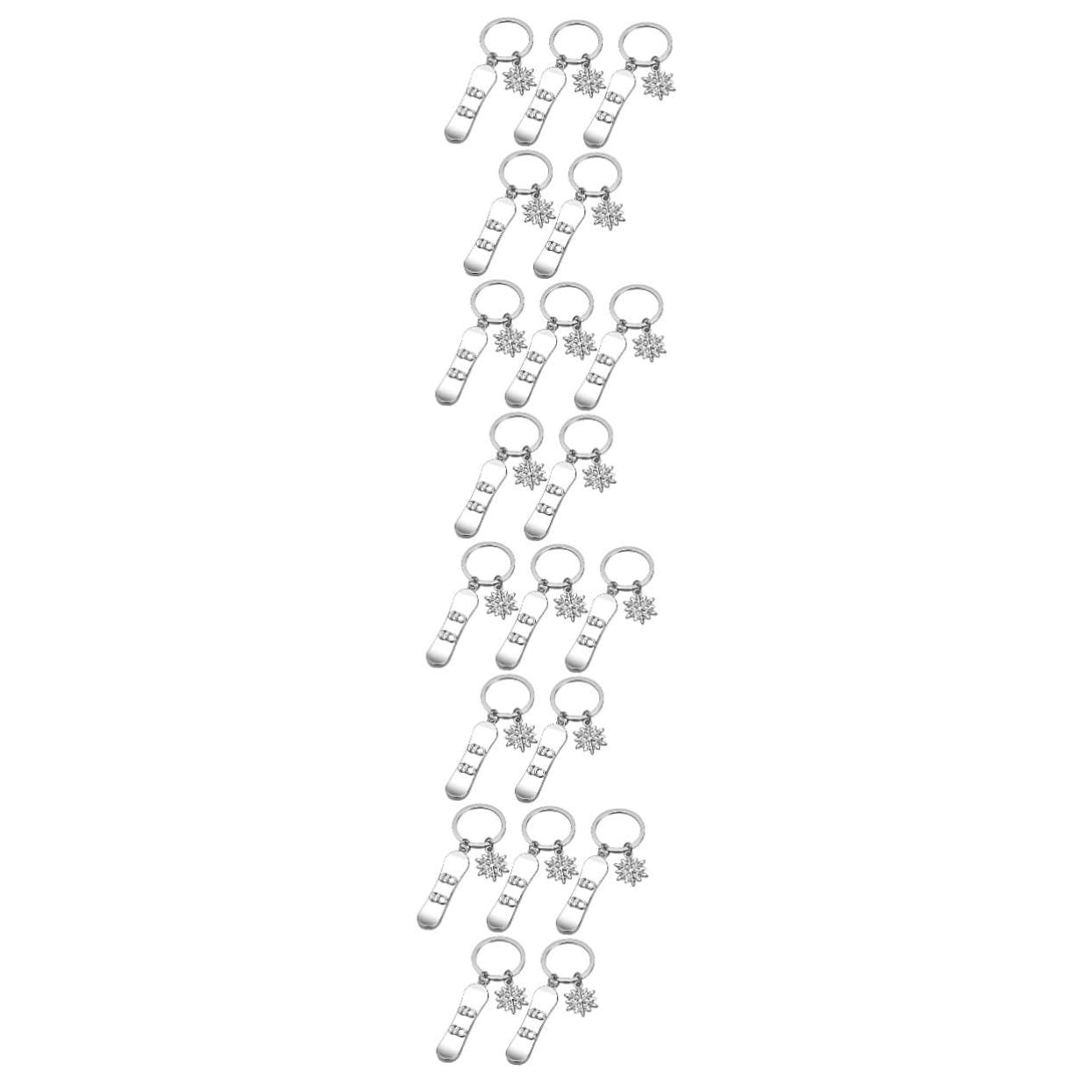 GAROZATION 20 Pcs Zinc Alloy Ski Keychain - Adorable Winter Sports Pendant for Backpacks, Luggage & Gift Giving (Skiing, Snowboarding, Christmas Decor)