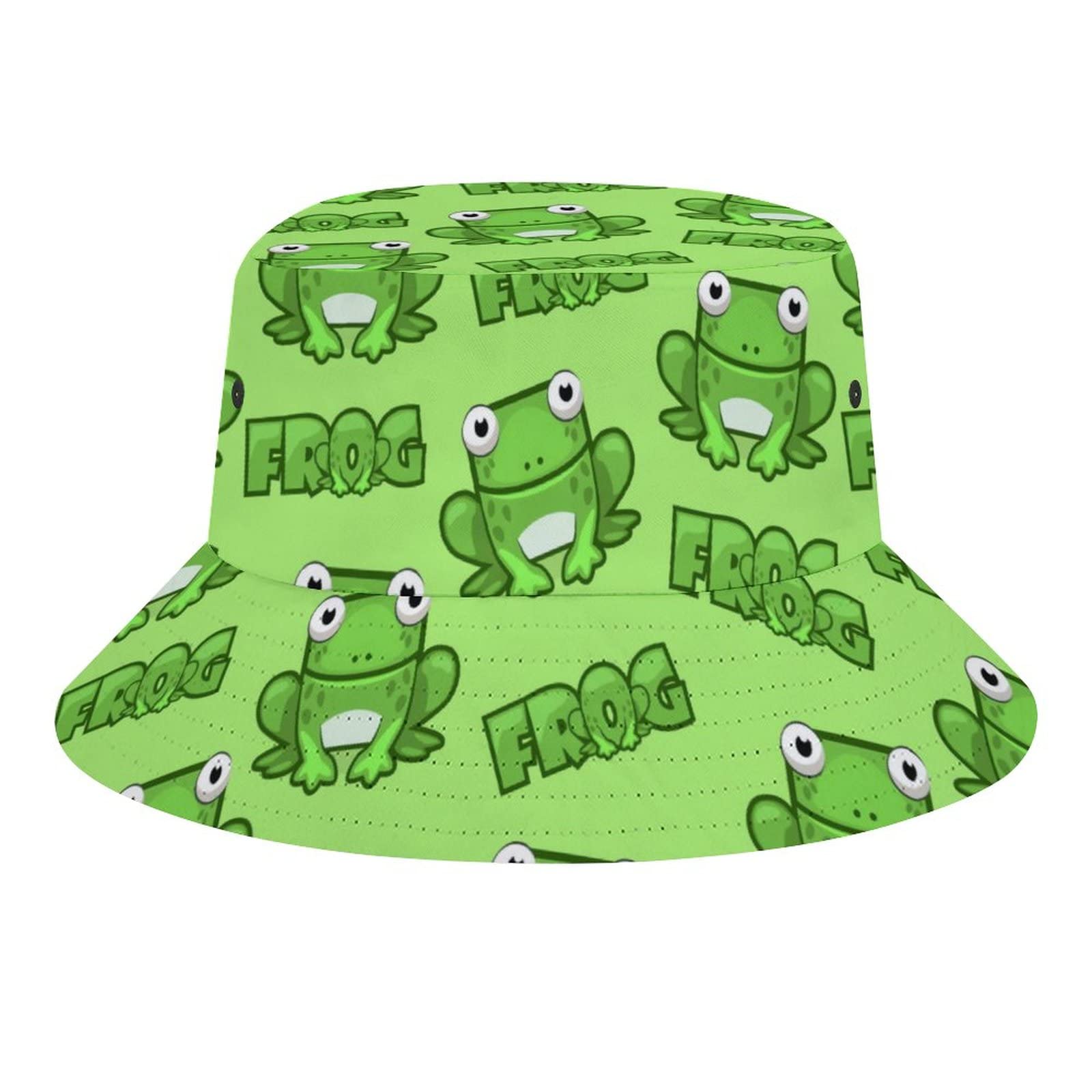 Cute Frog Bucket Hat for Women & Men - Unisex Summer Sun Hat with Wide Brim for Beach, Fishing, Travel & Outdoor Activities