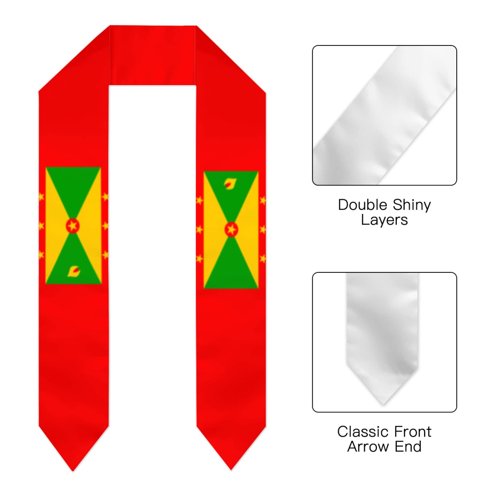 Graduation Stoles & Sashes for Study Abroad International Students - 72 Inch Length - Elegant Graduation Shawl for Commencement Ceremonies, Graduation Photos & Academic Celebrations