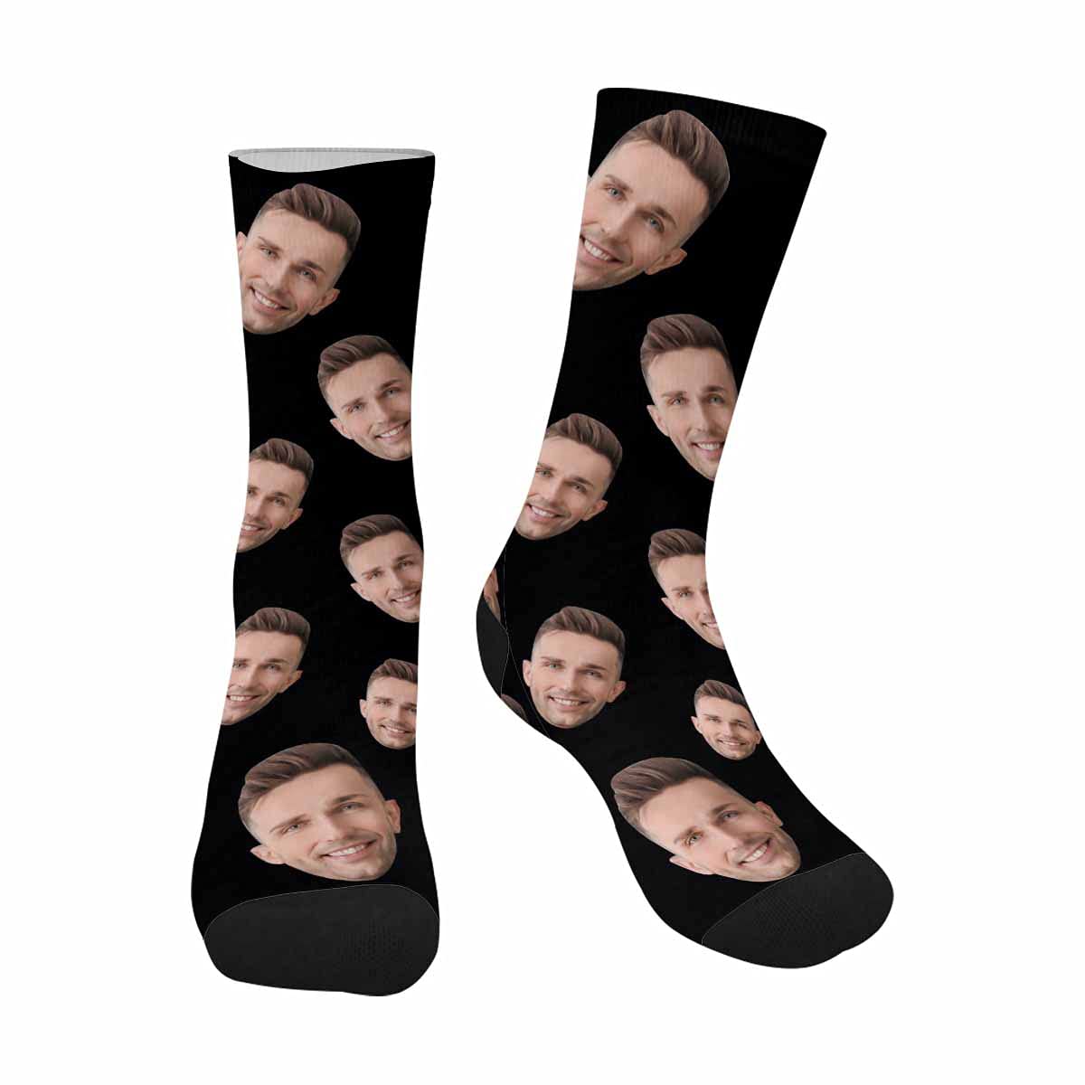 Custom Photo Socks for Men & Women - Personalized Face Crew Socks with Adjustable Sizes | Unique Gift for Birthdays, Anniversaries & Couples Matching Outfits