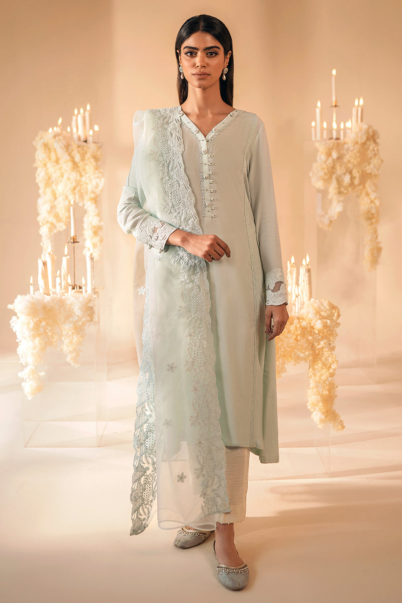 JADE BLAZE 2-Piece Ethnic Outfit Set - Embroidered Cotton Shirt & Matching Dupatta Scarf | Traditional Indian Pakistani Wear for Women | Perfect for Weddings, Festivals & Special Occasions