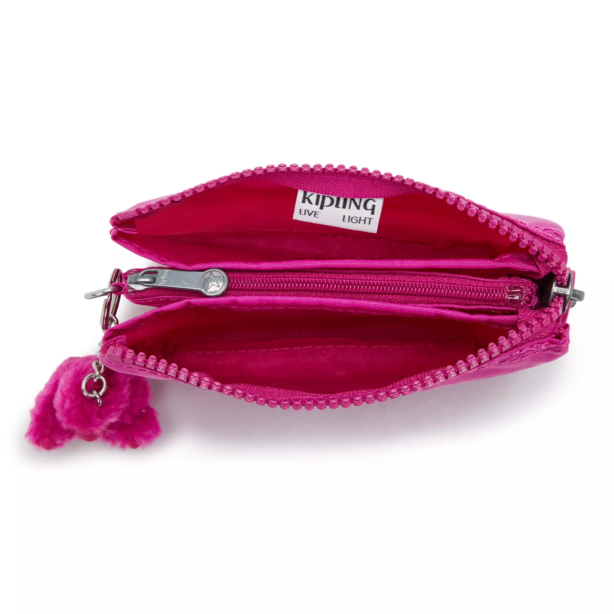Kipling Creativity Small Pouch - Glowing Fuchsia Crossbody Bag for Women | Trendy & Lightweight Travel Organizer | Perfect for Everyday Use, Gym, Work & Travel Accessories