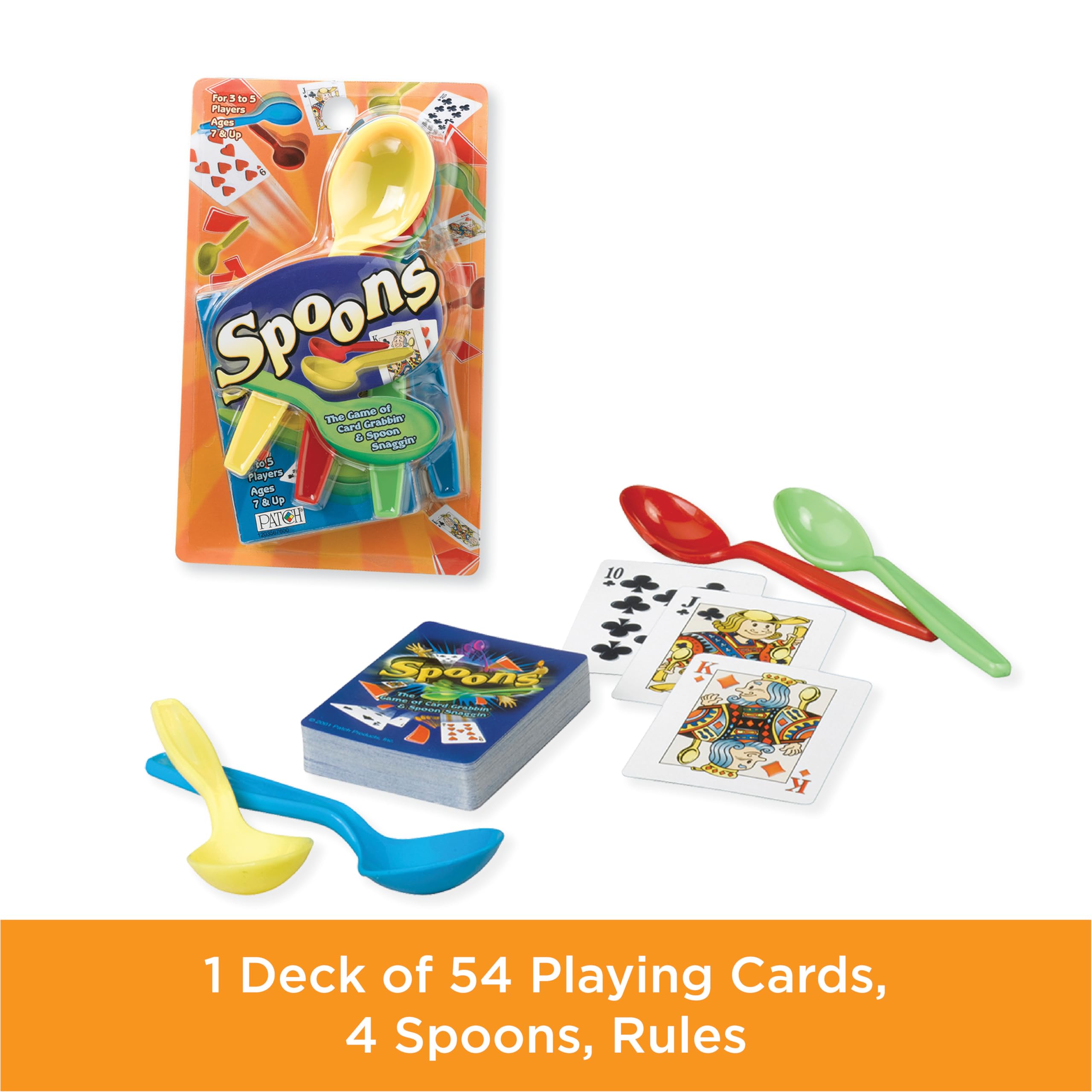 Fun Spoons Card Game for Kids & Adults - Family Party & Travel Deck of Cards for 3-5 Players (Ages 7+) | Perfect for Game Nights, Camping Trips & Indoor Family Entertainment