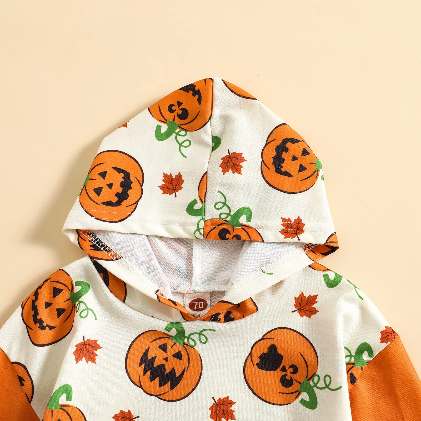 Halloween Baby Outfit - Pumpkin Romper Sweatshirt Hoodie with Long Sleeves | Cute Fall & Winter Costume for Boys & Girls | Perfect for Trick-or-Treating, Photo Shoots & Holiday Parties