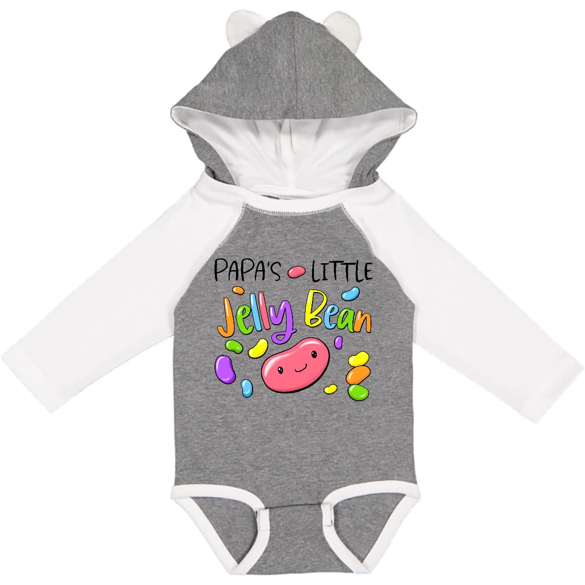 Inktastic Papa's Little Jellybean Cute Easter Candy Baby Long Sleeve Bodysuit - Adorable Easter Outfit for Newborns & Infants - Perfect for Family Photos, Easter Egg Hunts & Holiday Celebrations
