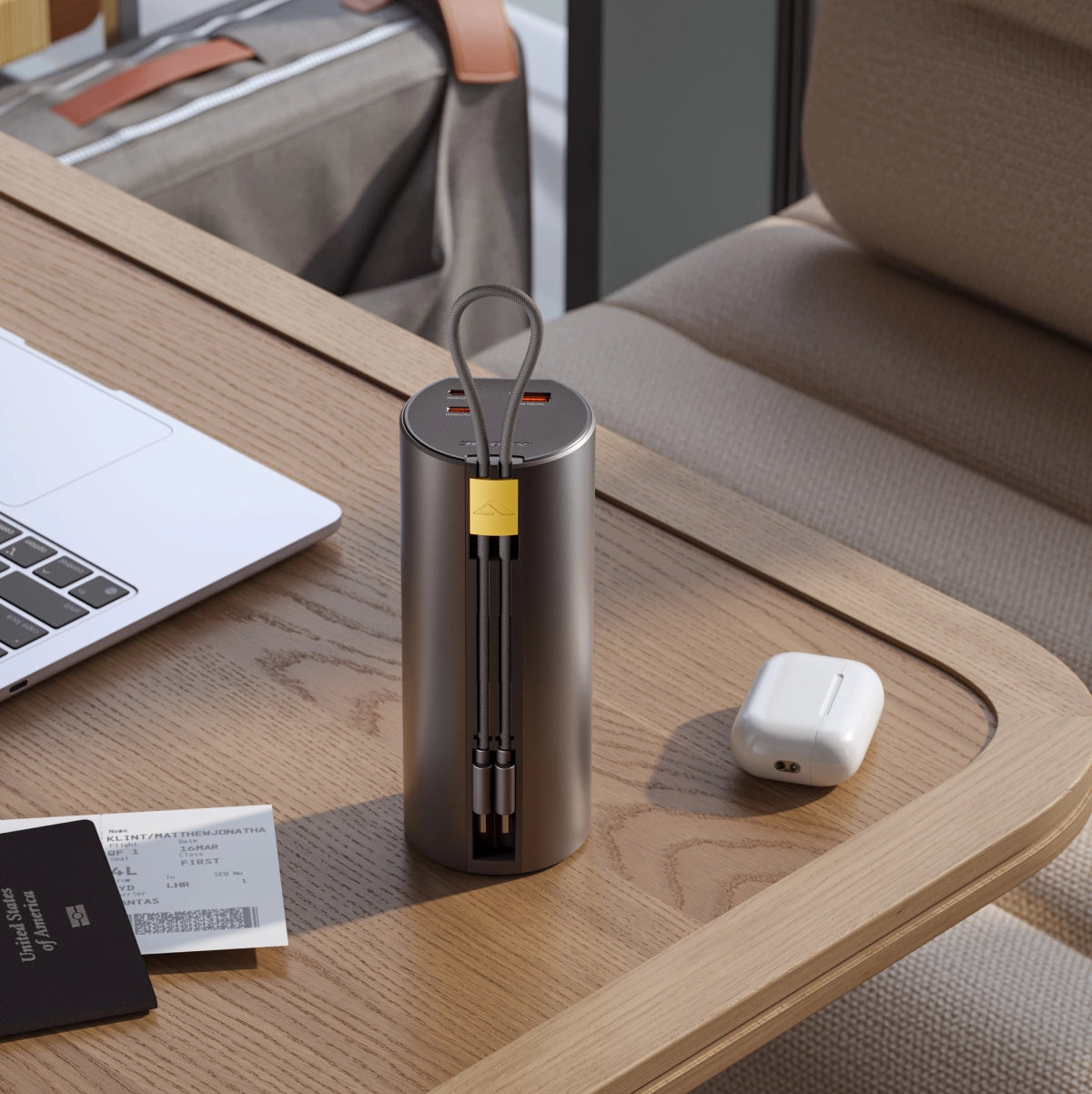 Ark Pro 27,600mAh Portable Charger - 160W Fast Charging Power Bank with Detachable 50cm USB C Cable - Perfect for Travel, Camping, and Emergency Power Backup