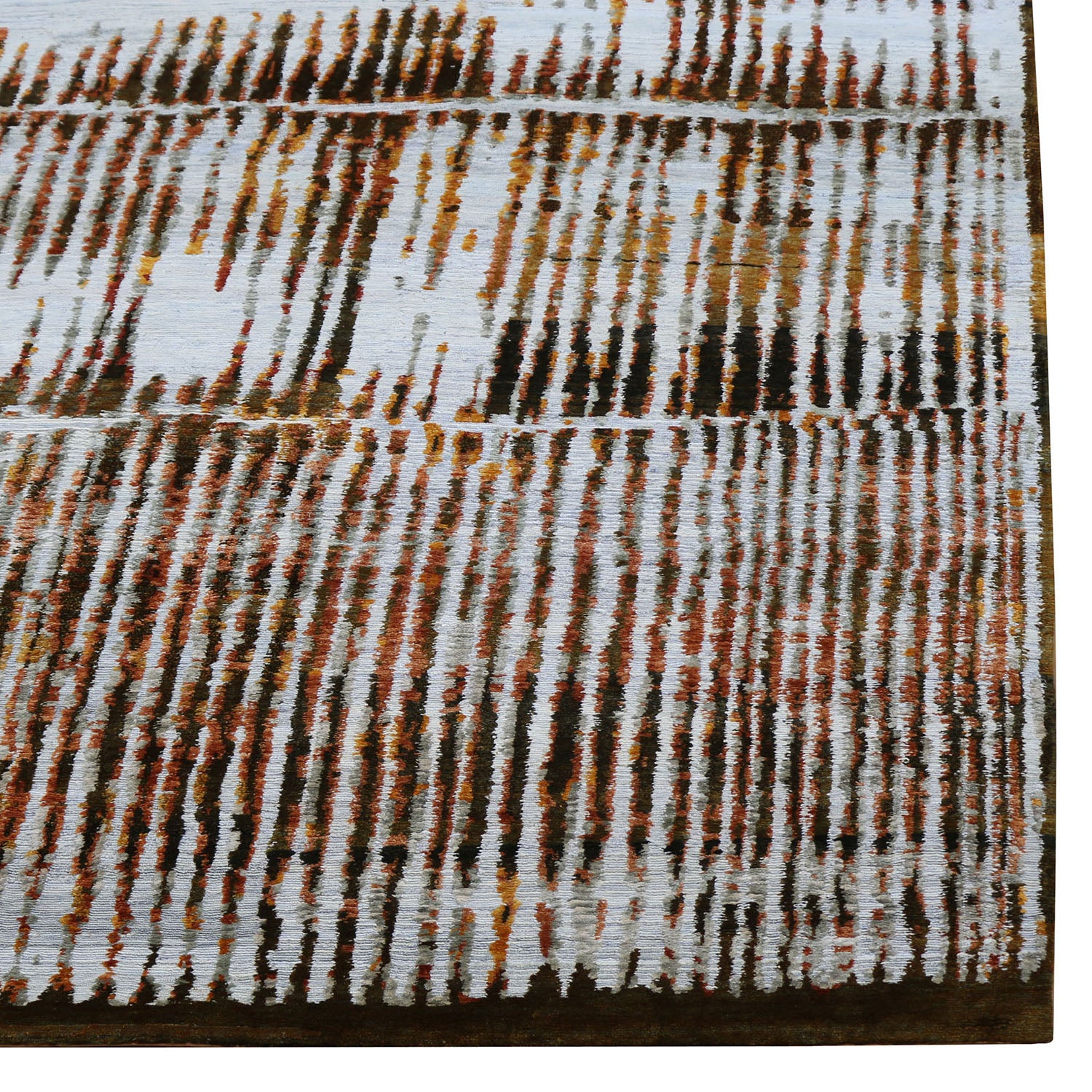 Brown Nu Vibrant Modern Tibetan Silk Rug 10'1 x 14'2 - Luxurious Handmade Area Rug for Living Room, Bedroom & Home Decor