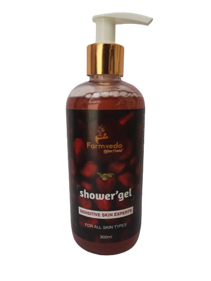 Farmveda Natural Shower Gel for Men & Women - 300ml Hydrating Body Wash with Organic Ingredients - Perfect for Daily Use, Gym, and Travel