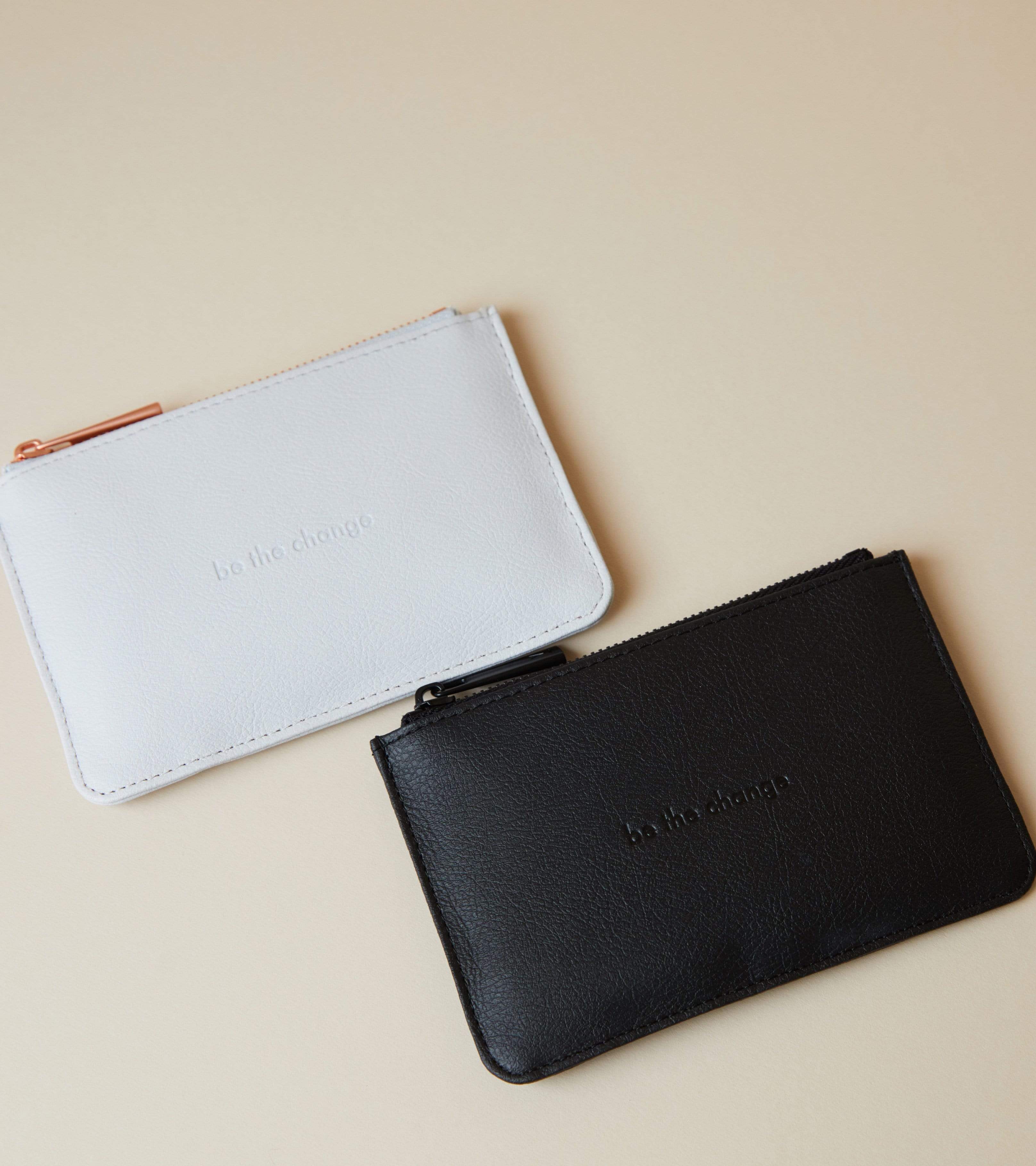 Vegan Leather Apple Card Holder Pouch - Slim RFID Blocking Wallet for Credit Cards & ID | Perfect for Travel, Minimalist Wallets & Everyday Carry (Black)