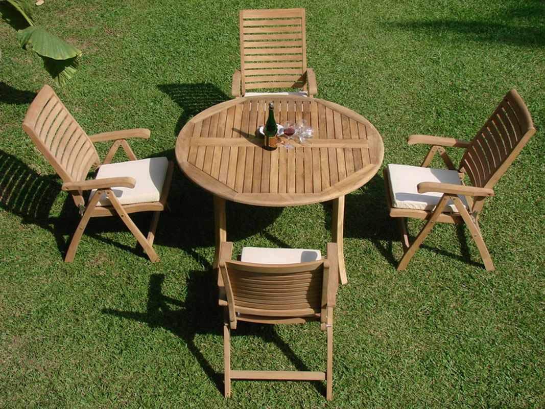 Premium 5-Piece Teak Wood Outdoor Dining Set - 52