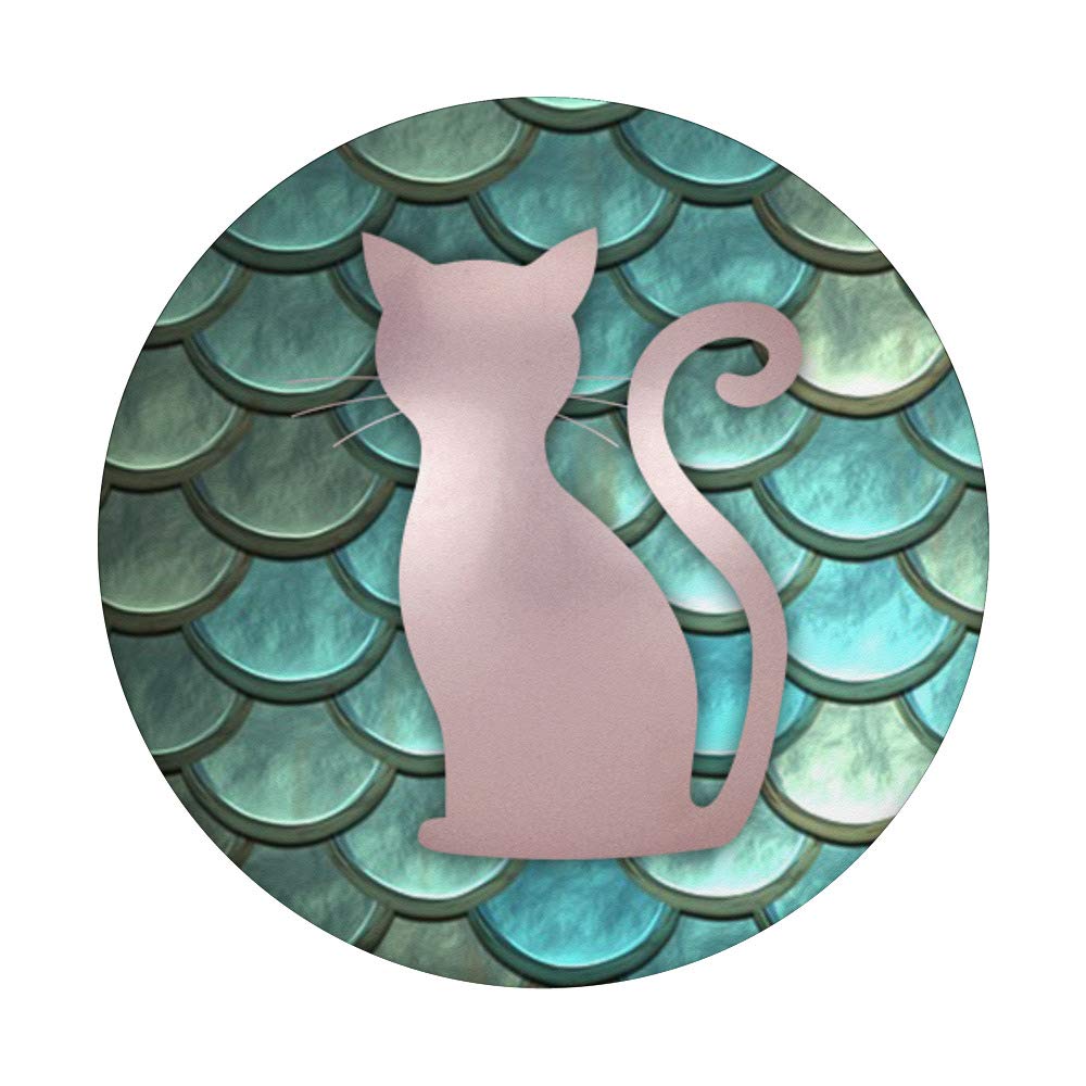 Cat Design Golden Rose Shape On Teal Mermaid Scales - Elegant Jewelry for Parties, Weddings, and Special Occasions