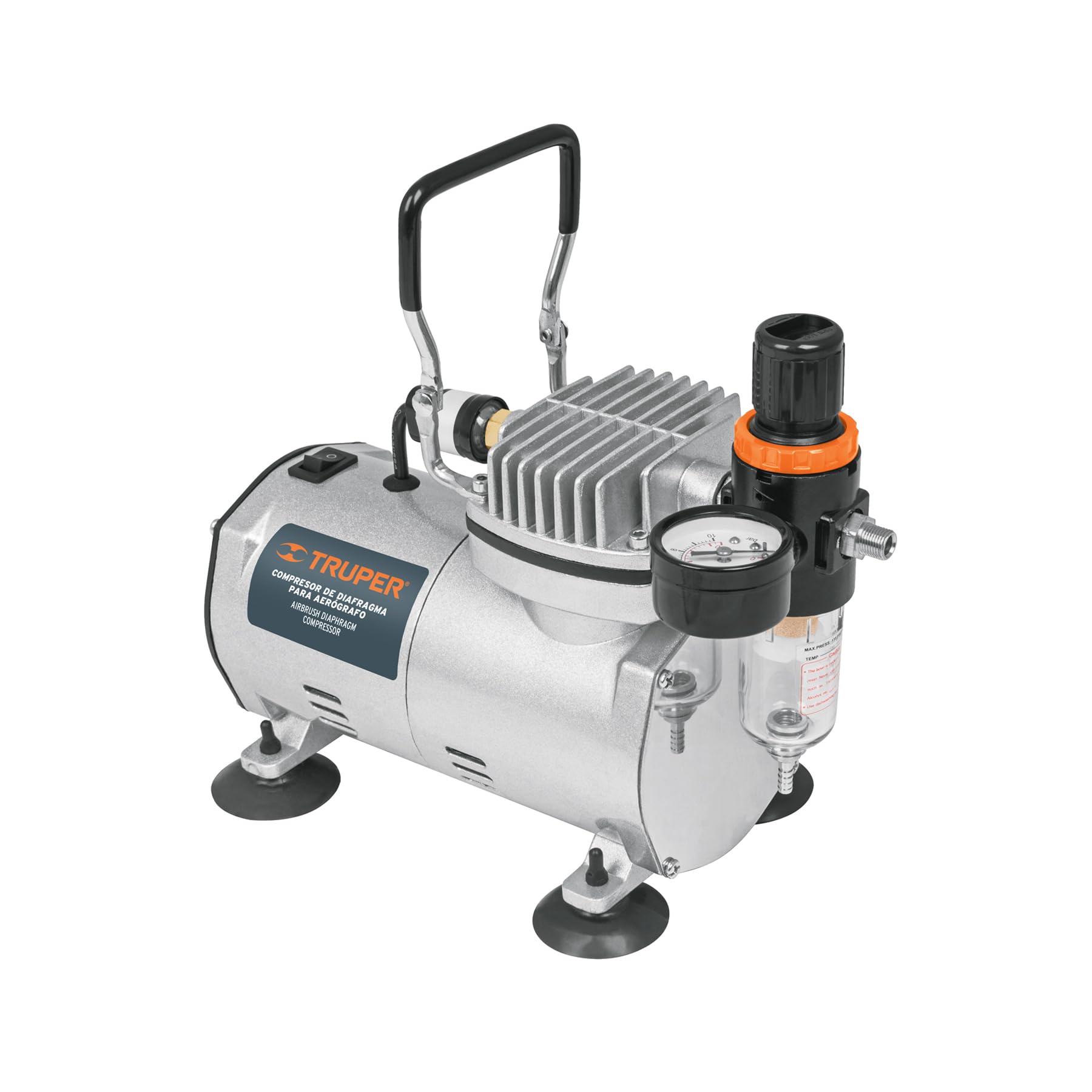 TRUPER COMP-AERO Oil-Free Airbrush Air Compressor - Professional Quiet Air Compressor for Makeup, Tattoo, Nail Art & Model Painting