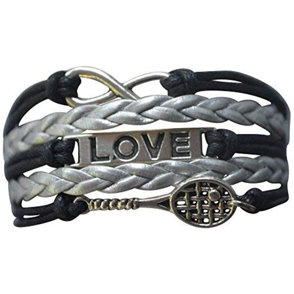 Sportybella Tennis Bracelet with Racket Charm - Infinity Love Tennis Jewelry for Women | Perfect Gift for Tennis Players, Partners & Teams | Ideal for Matches, Training & Special Occasions