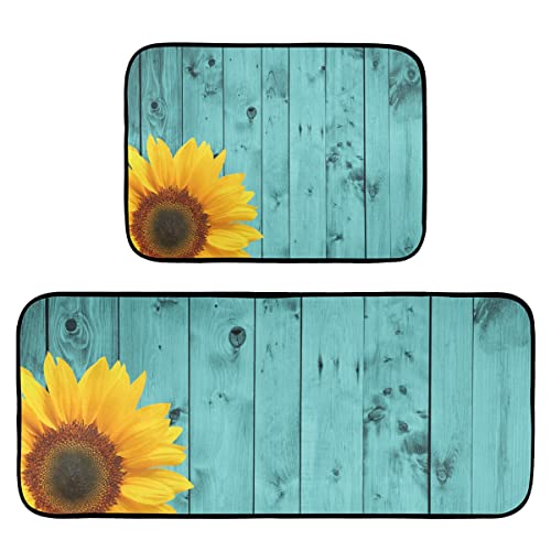 Teal Wood Sunflower#03