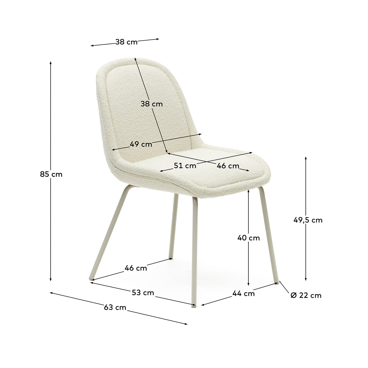 Aimin Chair by Kave Home - Modern Accent Chair for Living Room, Bedroom & Office - Comfortable Upholstered Lounge Chair with Wooden Legs