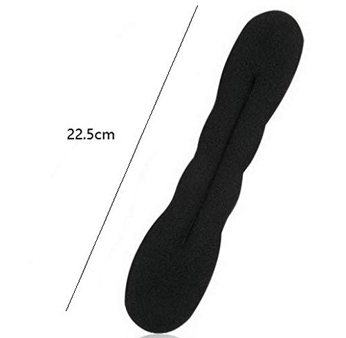 WOIWO 3-Piece Black Magic Hair Bun Maker Set - Foam Sponge Bun Shaper for Perfect Updos - Hair Accessories for Women, Bridal, Cosplay & Daily Styling