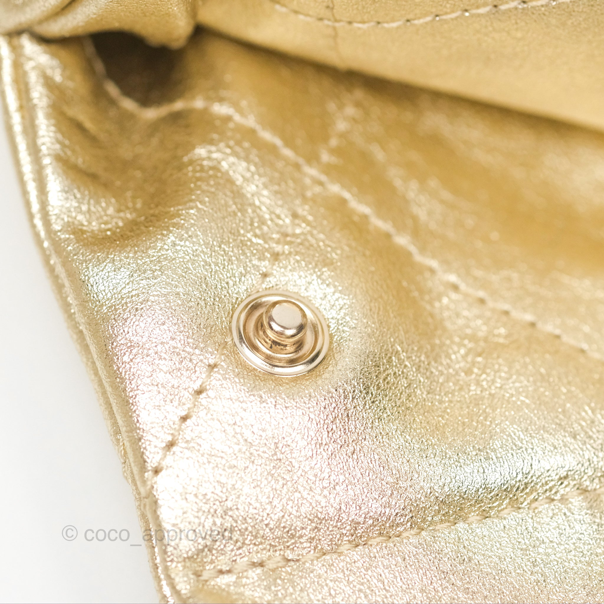 Chanel 22 Small Quilted Handbag in Iridescent Gold with Gold Hardware - Perfect for Evening Events, Parties & Luxury Fashion Accessories