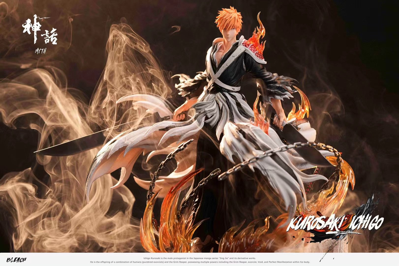 Myth Studio Ichigo Kurosaki Anime Figure - Bleach Cosplay Collectible for Fans | Perfect for Display, Gift Giving, and Anime Conventions