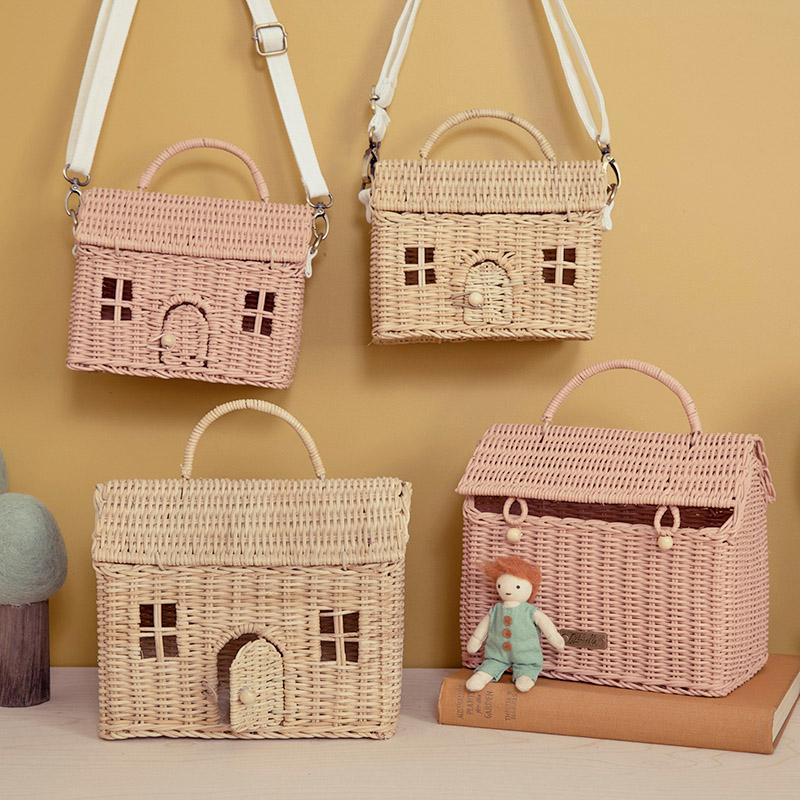 Rattan Casa Bag - Natural Straw Handwoven Beach Tote for Women - Perfect for Summer Vacation, Picnic, and Shopping