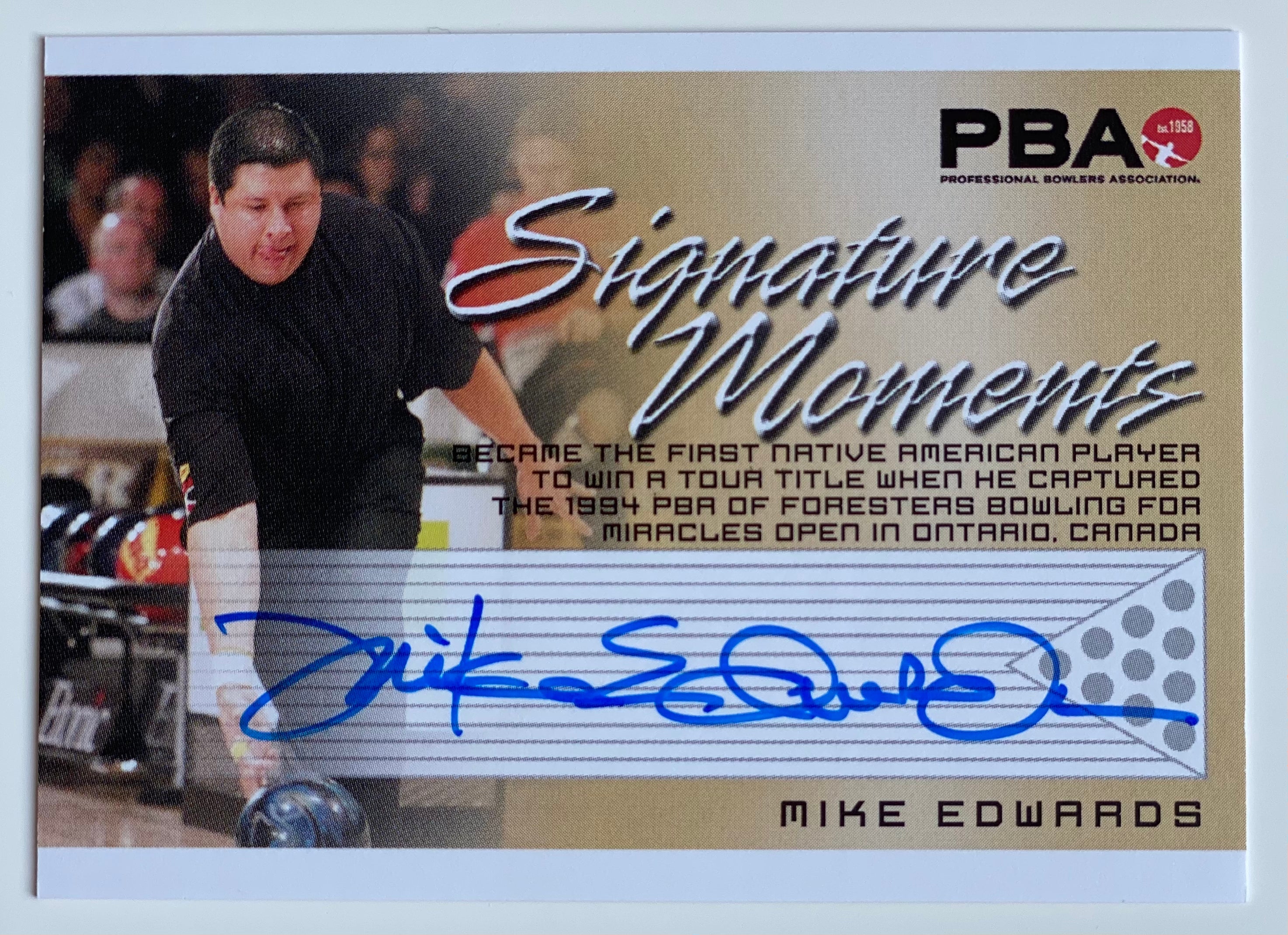 Mike Edwards 2008 Rittenhouse Signature Moments PBA Autograph Bowling Card - Rare Collectible Sports Memorabilia for Bowling Fans and Card Collectors - Perfect for Display, Trading, and Gifting