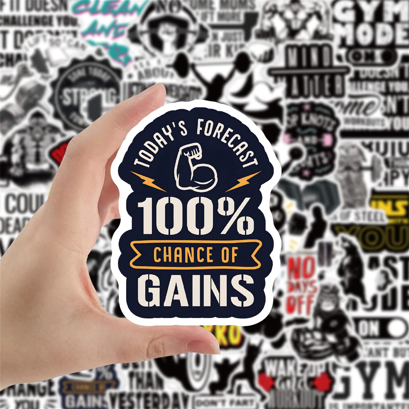 50PCS Gym Stickers for Fitness Planner & Workout Decals - Waterproof Vinyl Stickers for Laptops, Hydro Flasks, Water Bottles & Luggage - Perfect for Gym Enthusiasts & Fitness Tracking