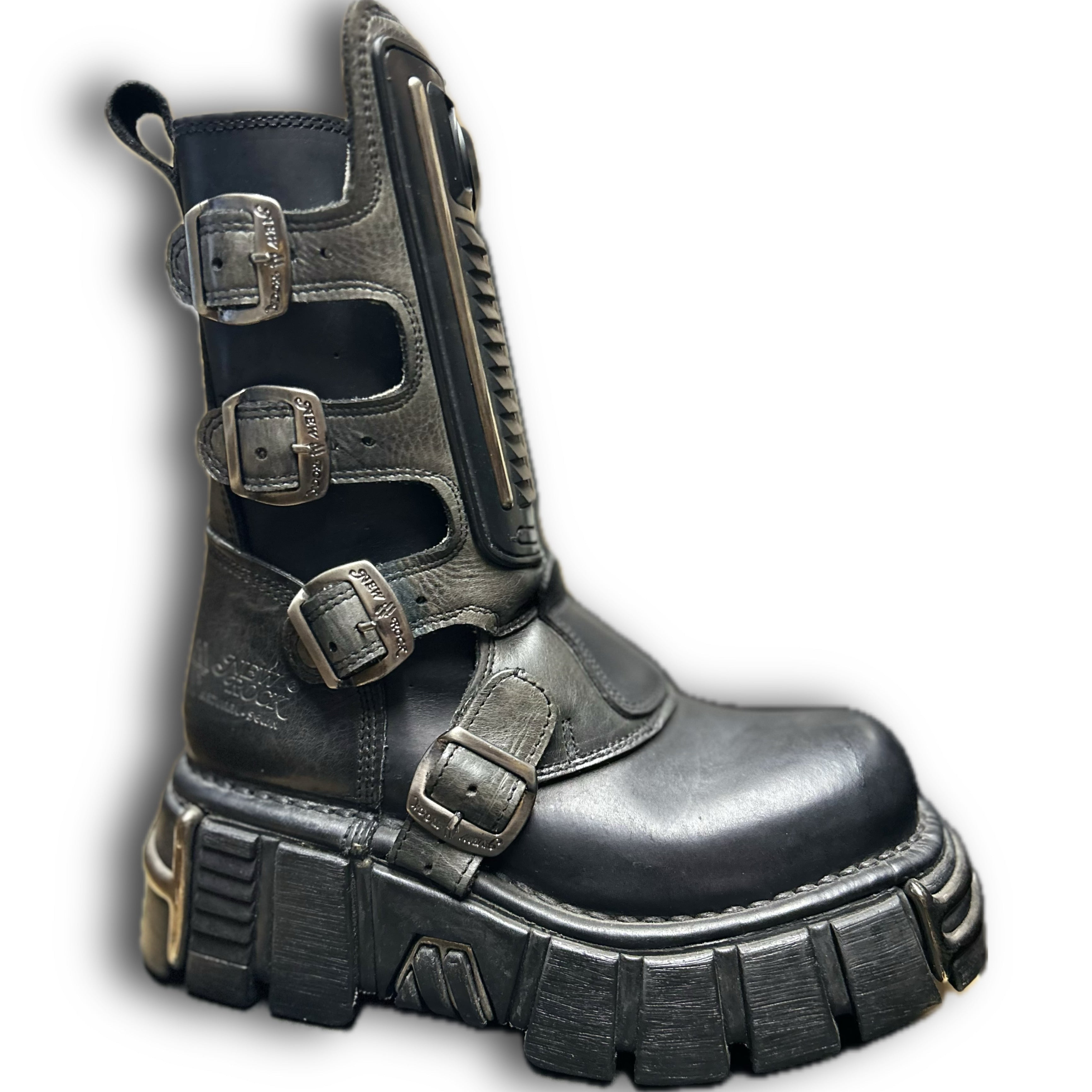 New Rock Boots M.332 Terminator - Stylish & Durable Leather Combat Boots for Men | Perfect for Motorcycle Riding, Outdoor Adventures & Fashion Streetwear
