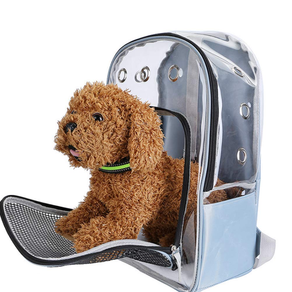 Breathable Mesh Pet Carrier Backpack for Cats & Small Dogs - Transparent Lightweight Travel Bag with Ventilation Window for Hiking, Camping & Outdoor Adventures (Gray)