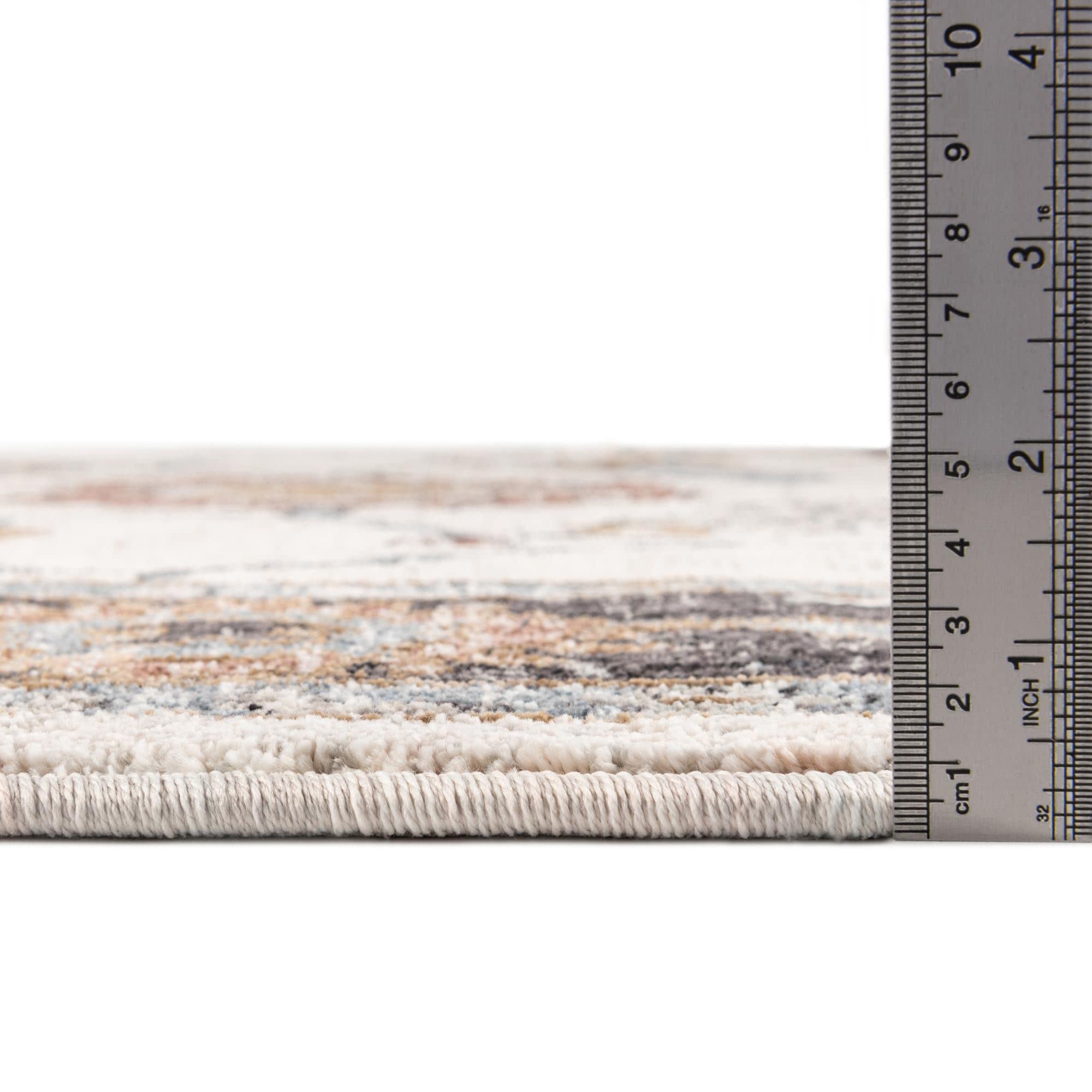 Unique Loom Eco-Friendly Traditional Collection Round Area Rug 7' x 7' Ivory Beige - Perfect for Living Room, Bedroom & Home Decor