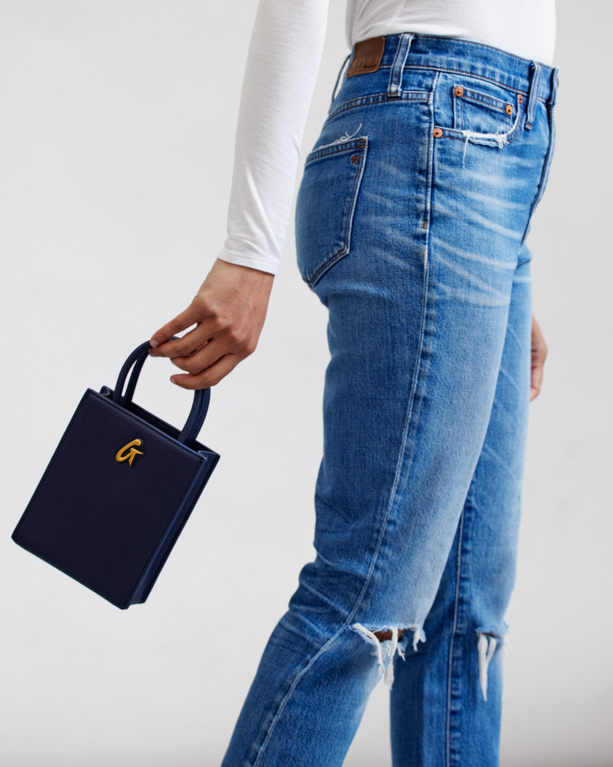 Mini Pebble Tote Bag - Navy Blue Stylish Crossbody Purse for Women | Perfect for Work, Travel, and Everyday Use