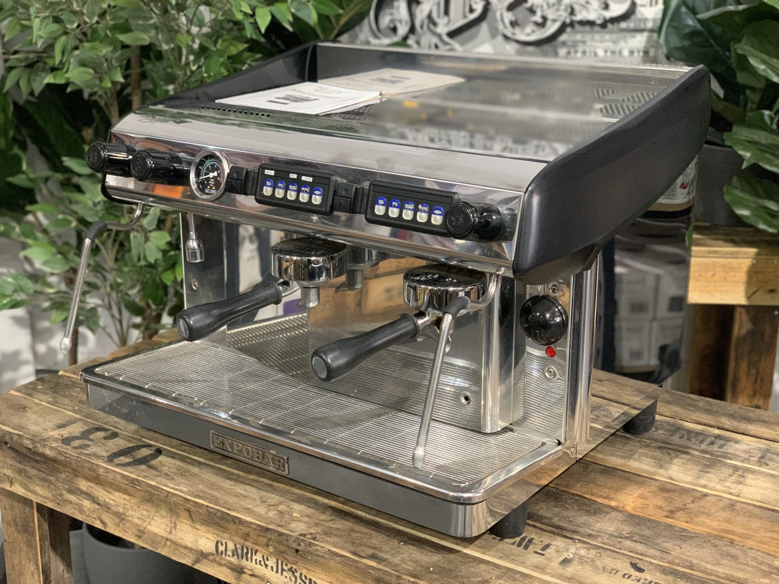 Expobar Megacrem High Cup 2 Group Commercial Espresso Machine - Stainless Steel Professional Coffee Maker for Cafes, Restaurants & Coffee Shops