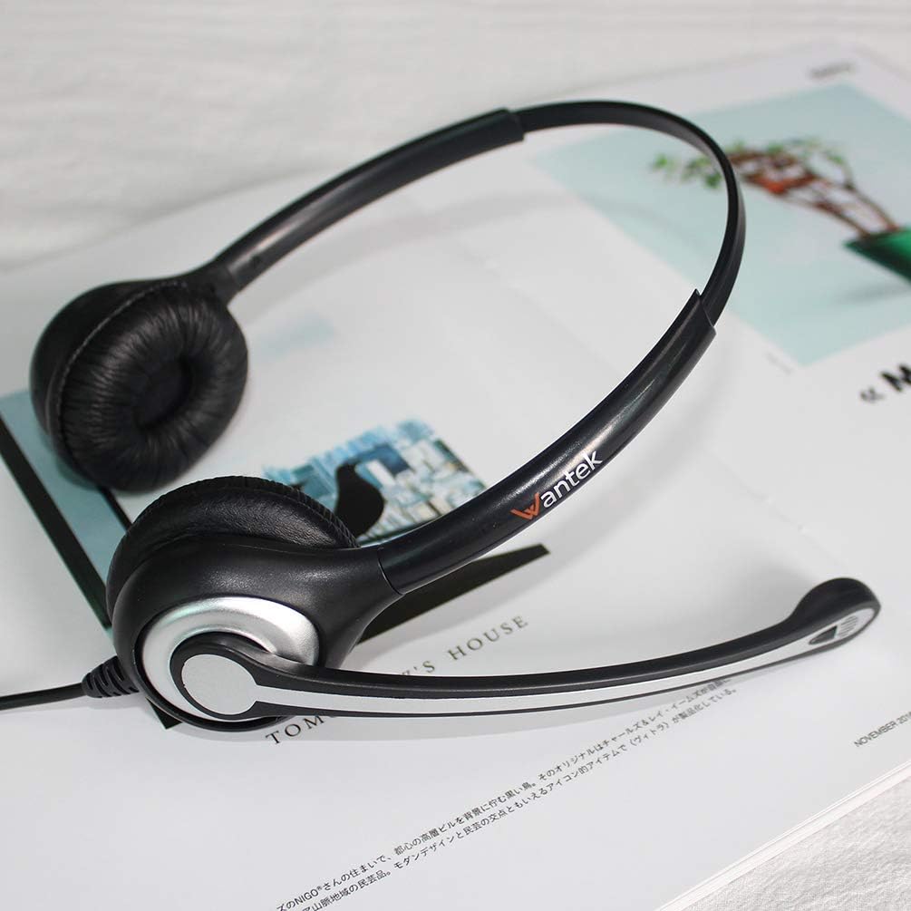 Noise Cancelling Headphones with Microphone - 3.5mm Wired Computer Headset for Samsung/PC/Skype/Call Center - Ultra Comfortable Office Headset for Business Calls, Online Meetings & Remote Work