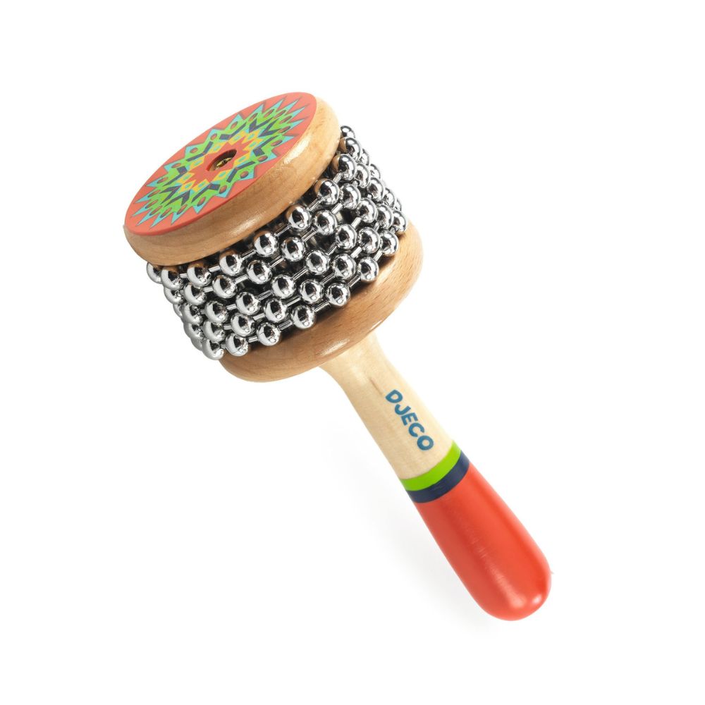 Djeco Mini Cabassa Musical Instrument Toy for Kids - Fun & Educational Percussion for Toddlers, Preschool & Classroom Music Play