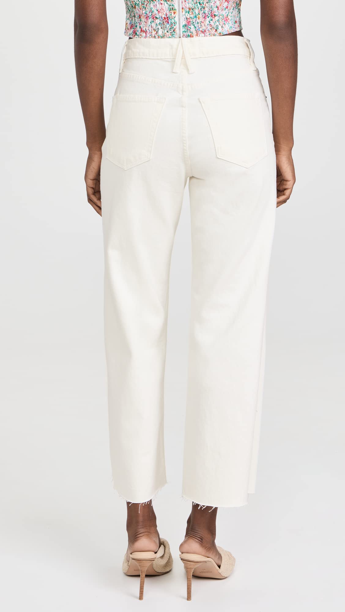 SLVRLAKE Women's Grace Crop Jeans - High Waisted Slim Fit Denim Pants for Casual Wear & Street Style Fashion