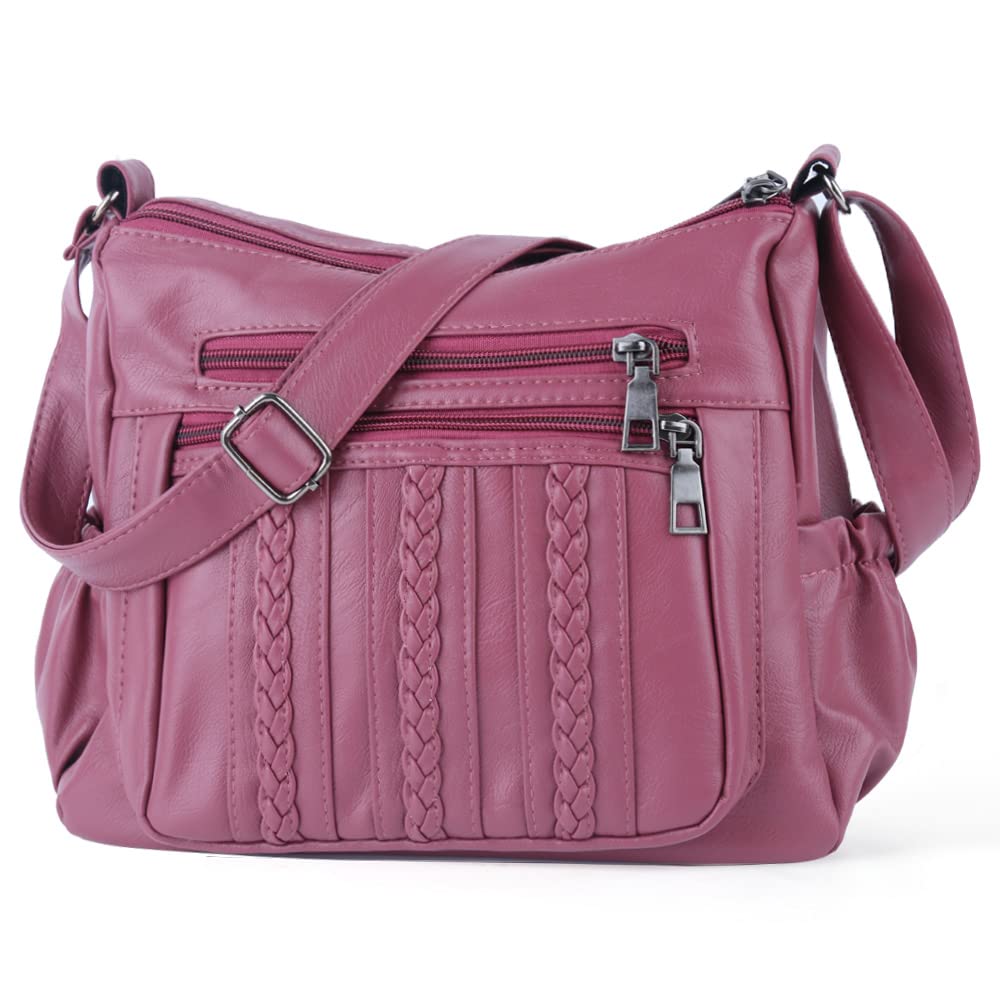 ELDA Women's Crossbody Purse - Soft PU Leather Shoulder Bag with Multiple Pockets | Stylish & Functional Handbag for Work, Travel & Everyday Use