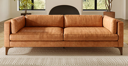 Premium Argan Leather Sofa - Luxurious Genuine Leather Couch for Living Room, Office & Lounge - Modern Comfortable Sectional Sofa for Home Decor