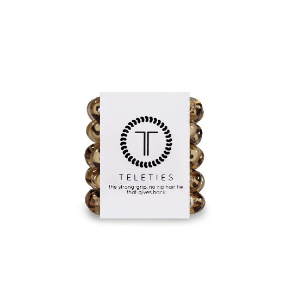 Teleties Tiny Hair Ties - 5 Pack Set for Women & Girls | Soft No-Crease Hair Elastics for Ponytails, Braids & Updos | Perfect for Daily Use, Workouts & Travel