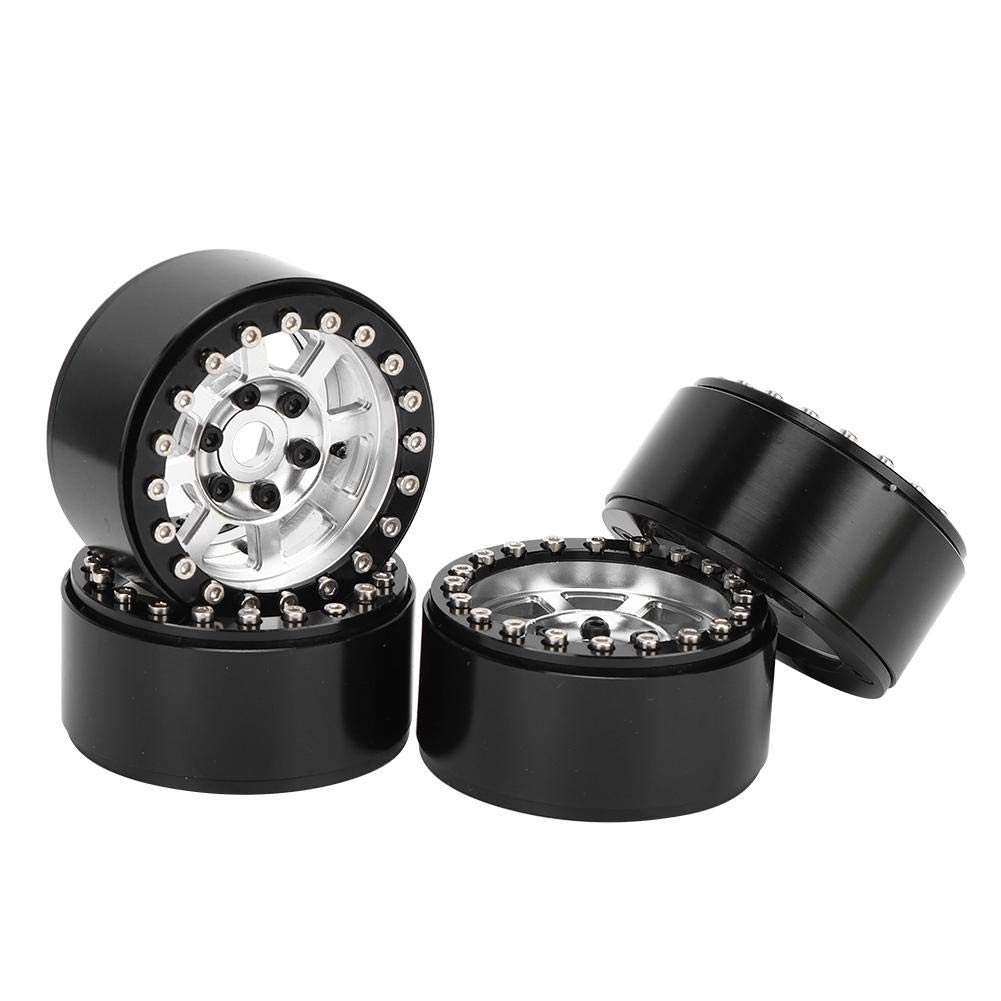 1:10 Scale RC Wheel Rims - 4Pcs Metal Upgrade Accessories for RGT 86100 & 1/10 RC Crawler Cars (Silver) | Durable Off-Road Performance for Remote Control Vehicles | Perfect for Racing, Crawling & Custom Upgrades