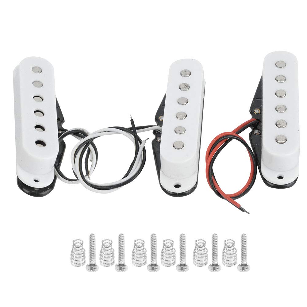 HERCHR Electric Guitar Pickup Set - 3Pcs Single Coil Neck Pickups with Mounting Screws for Fender Stratocaster Replacement Parts | Perfect for Rock, Blues & Jazz Performances