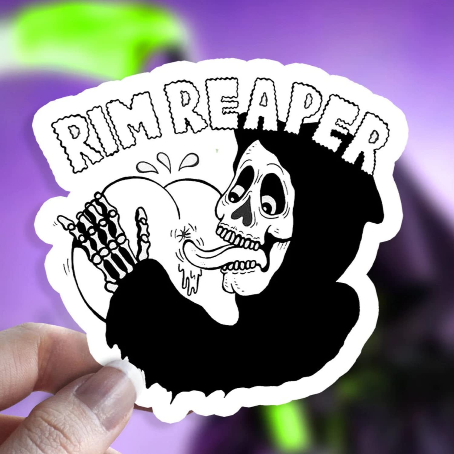 1000 Pack Waterproof Vinyl Stickers - Funny Rim Reaper Decals for Water Bottles, Laptops, Phones, Cars & Scrapbooks | Durable White Vinyl Stickers for DIY Crafts, Gifts & Personalization | Perfect for School, Office, Travel & Home Decor