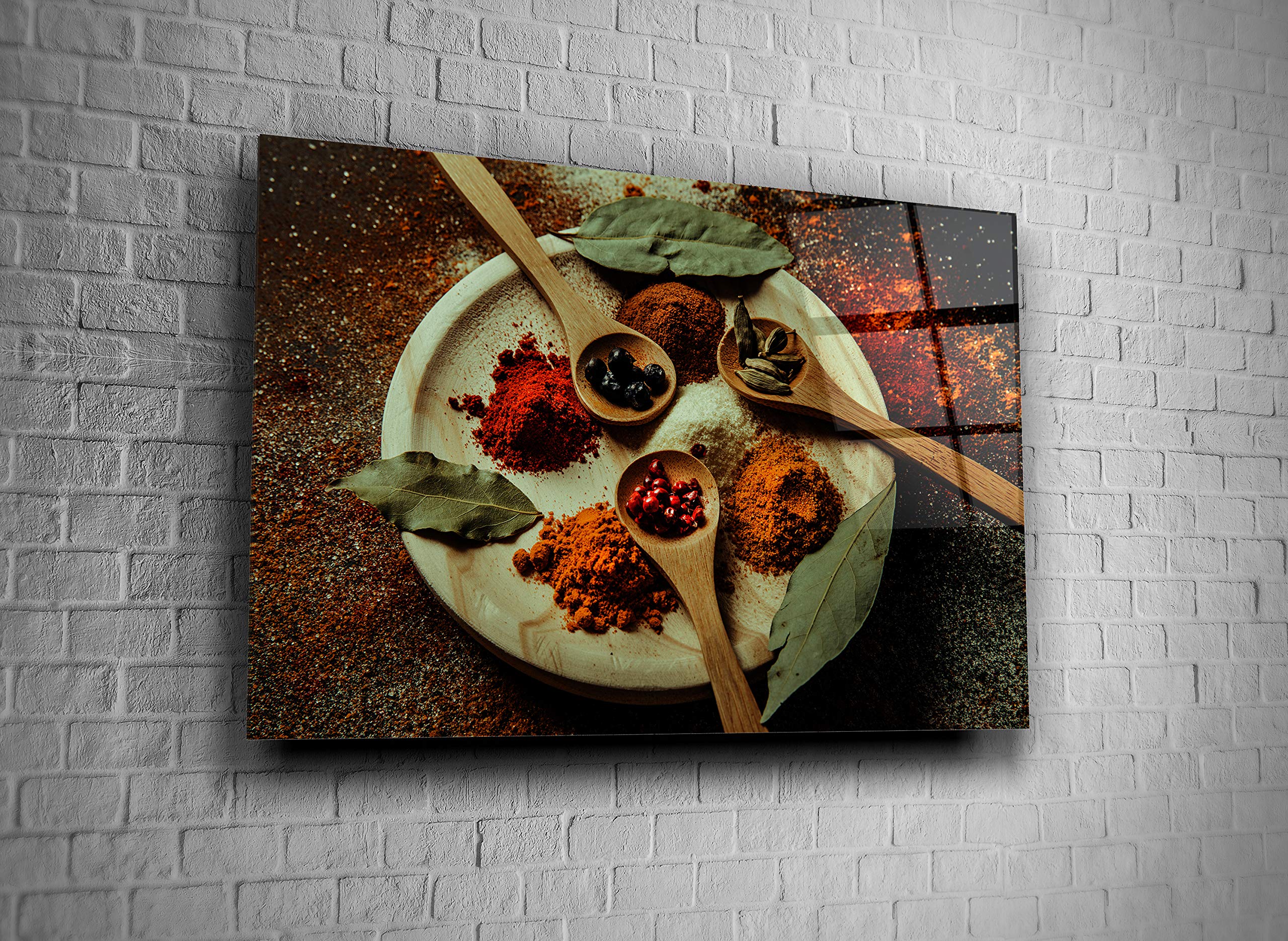 Premium Indian Spices Themed Tempered Glass Wall Art - Elegant Kitchen & Home Decor Print - Unique Housewarming Gift for Food Lovers | Perfect for Modern Kitchens, Dining Rooms & Indian Restaurant Decor