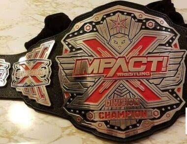 Maxan TNA Red Impact X Division Wrestling Championship Leather Belt - Authentic Replica Title for Collectors, Cosplay & Wrestling Fans - Perfect for Display, Events & Costume Parties