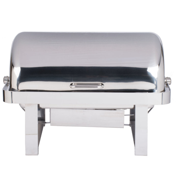 Vollrath Avenger 9 Qt Full Size Stainless Steel Chafing Dish with Roll Top Lid - Perfect for Buffets, Catering, and Food Service