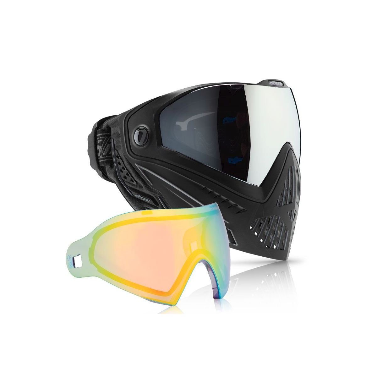 Dye i5 Paintball Mask - Onyx with Northern Lights Thermal Lens Combo | Anti-Fog, UV Protection | Perfect for Speedball, Woodsball & Tournament Play