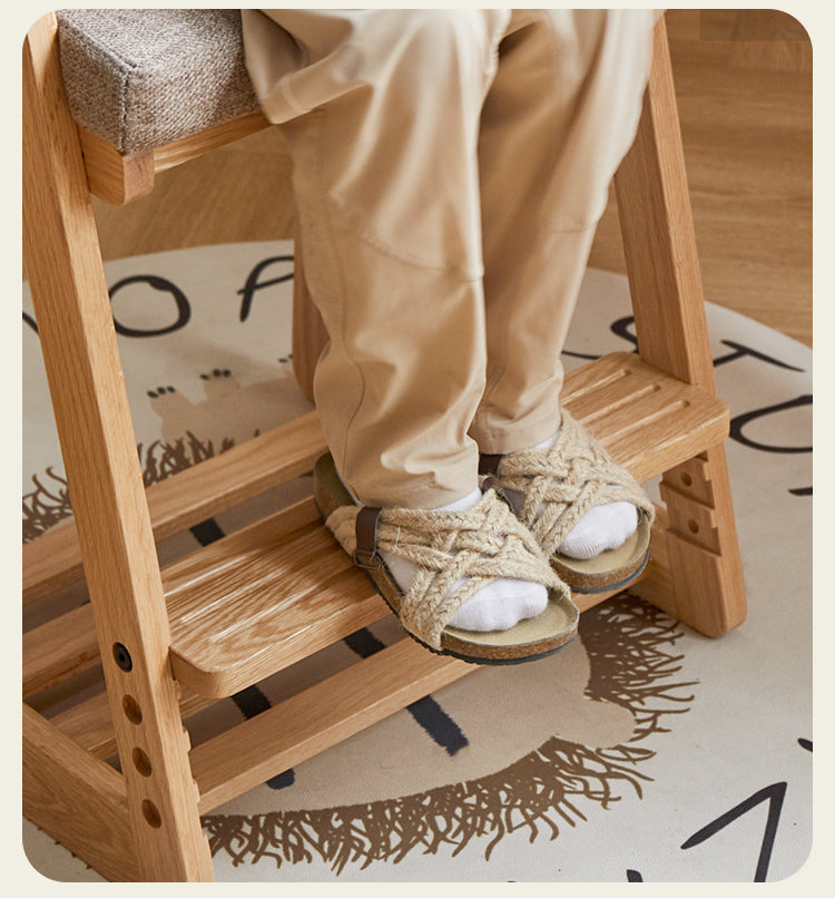 Solid Wood Lift Children's Chair - Beech & Oak Wooden High Chair for Kids - Perfect for Dining, Learning & Playtime at Home