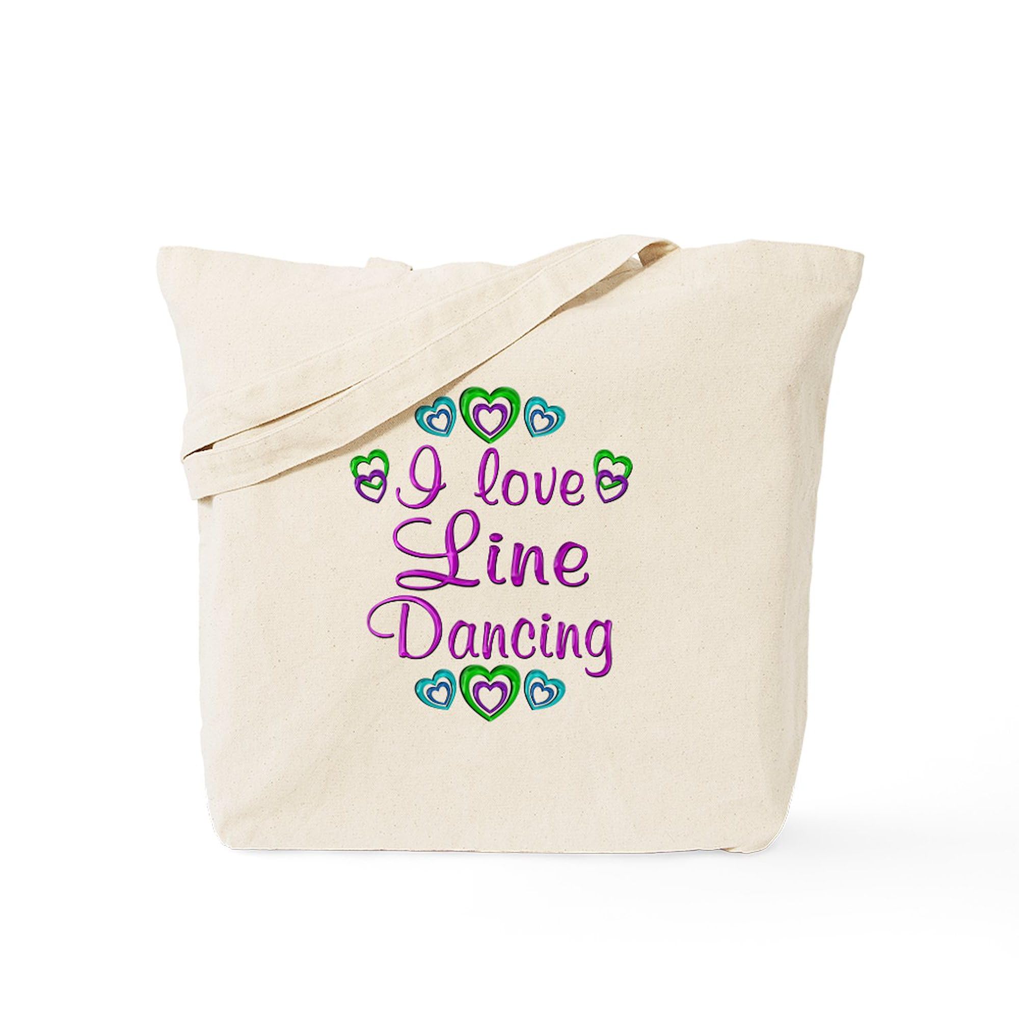 Love Line Dancing Tote Bag - Natural Canvas Reusable Shopping Bag for Groceries, Beach & Dance Classes | Eco-Friendly Cotton Tote with Long Handles