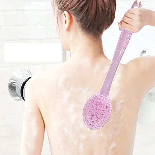 Premium Long Handle Bath Brush with Natural Bristles - Back Scrubber & Exfoliator for Deep Cleaning - Unisex Body Massage Brush (Pack of 1) - Perfect for Shower, Spa & Home Relaxation