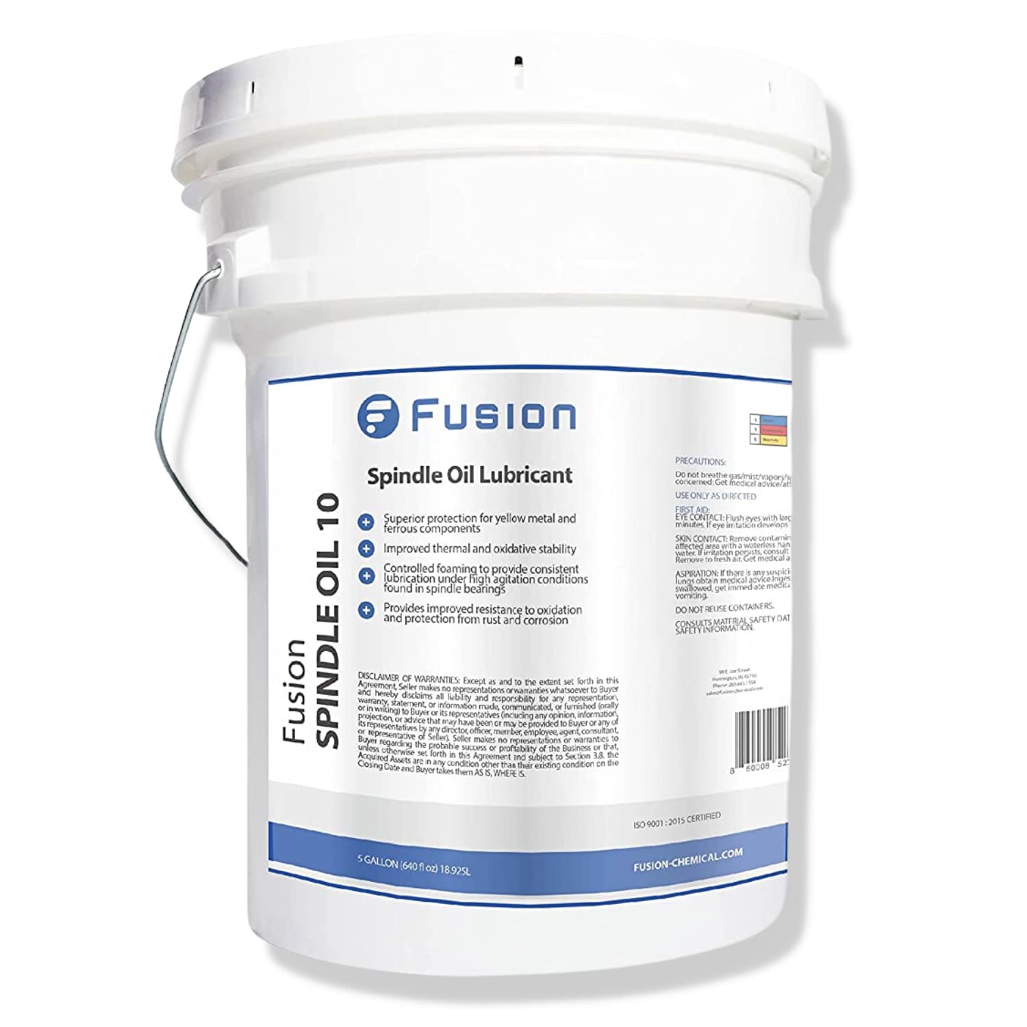 Fusion Spindle Oil 10 ISO Viscosity Grade 10 | High Speed Spindle Lubricant for CNC Machines, Lathes & Milling Tools | Premium Grade Industrial Lubricating Oil (5 Gallon) | Ideal for Metalworking, Precision Machining & High-Speed Operations
