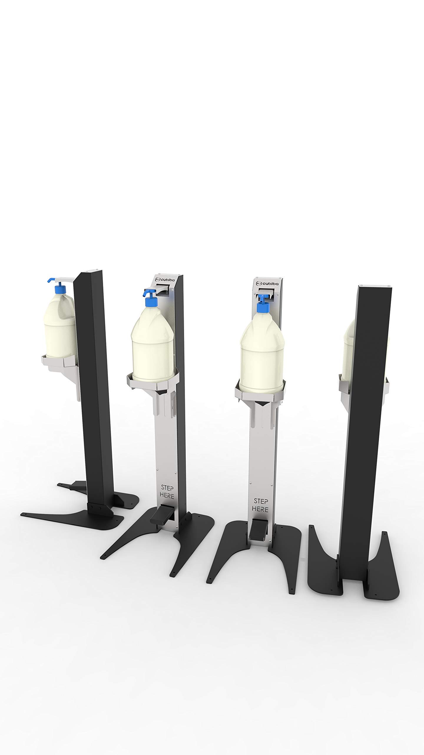 Foot Operated Hand Sanitizer Stand - Heavy Duty 100% Steel Base - Compatible with 1 Gallon Bottles - Non-Slip Stable Design for Home, Office & Public Spaces - Portable or Wall Mount Sanitizing Station for Touch-Free Hygiene