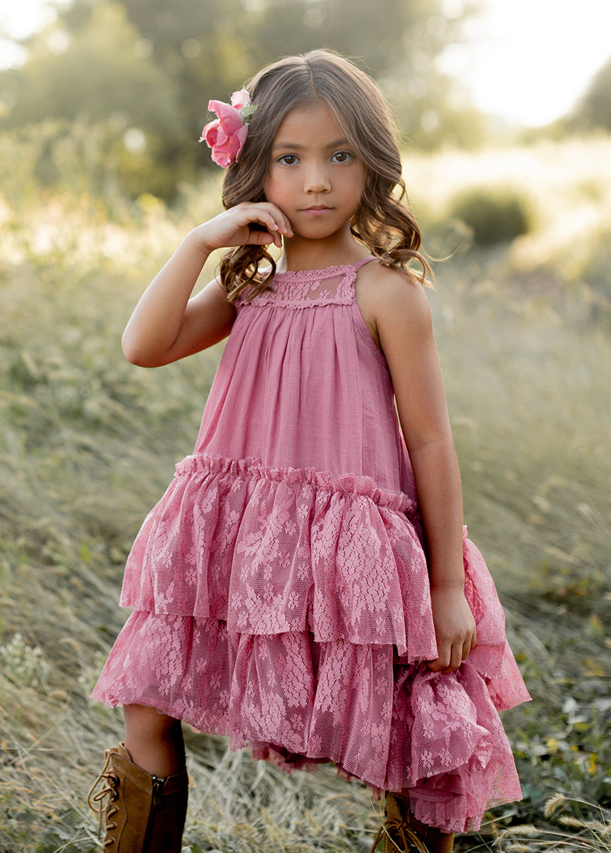 Elegant Catrina Dress in Dusty Rose - Flowy Maxi Dress for Women | Perfect for Weddings, Parties & Special Occasions