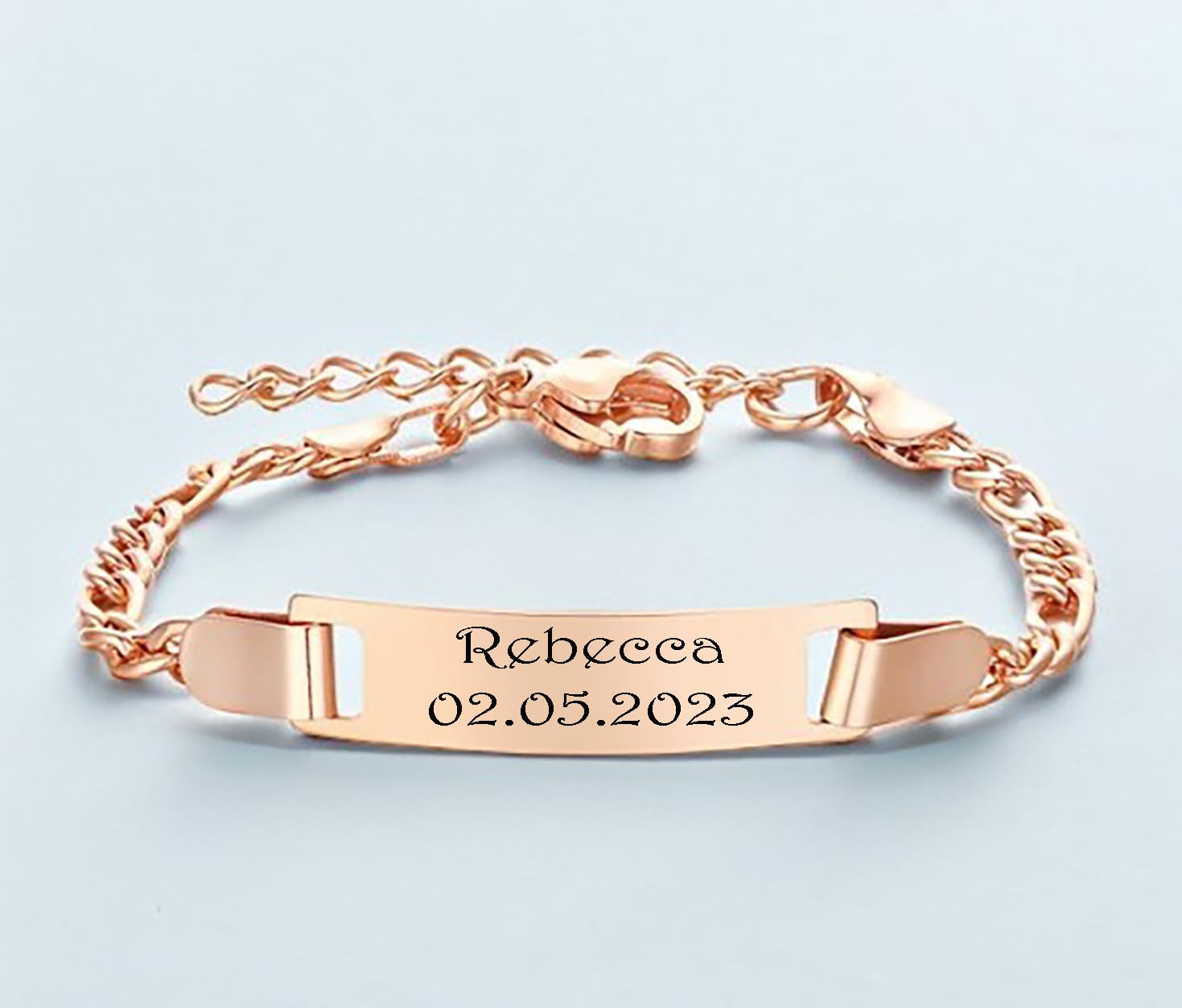 18K Gold Filled Personalized Baby ID Bracelet - Engravable Christening & Baptism Gift for Newborns - Perfect for Baby Showers, Naming Ceremonies & First Birthday Gifts (Gold)